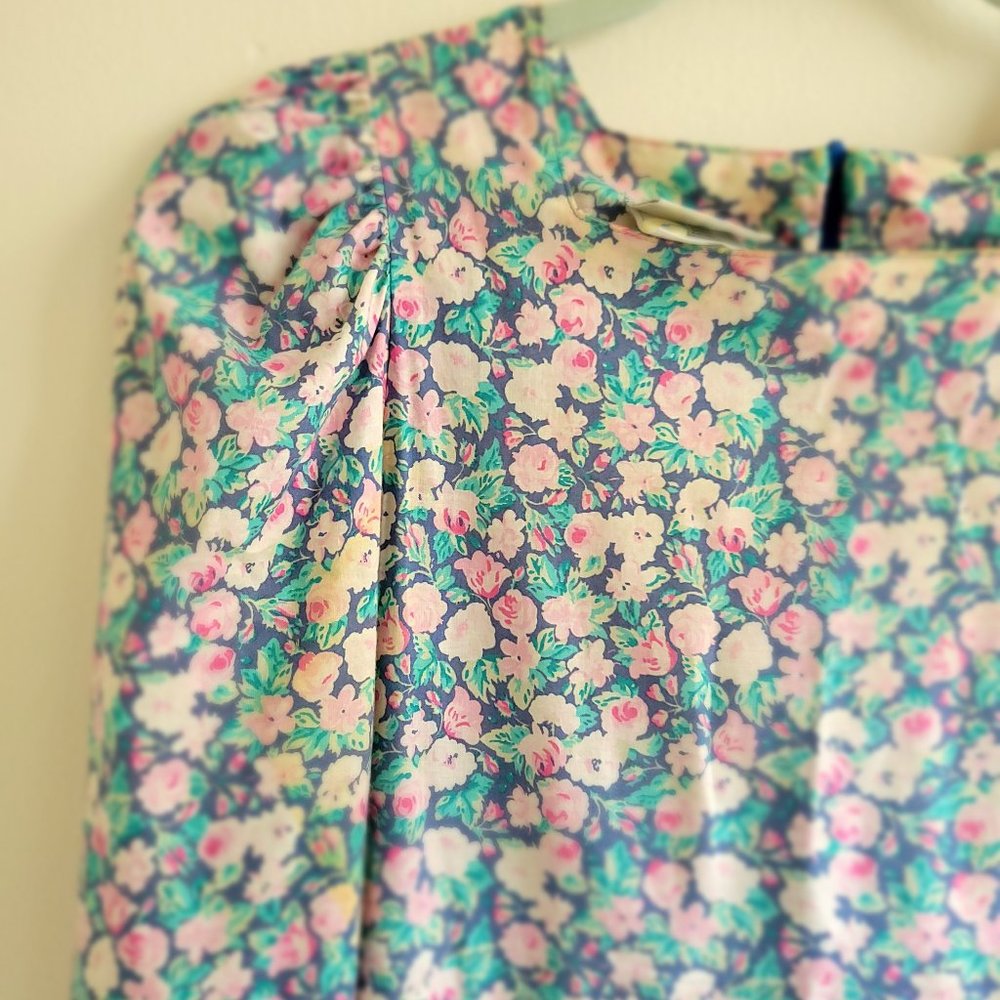 Vintage Laura Ashley, Puff Sleeves Cottagecore Floral Dress Sz 10 Easter Spring